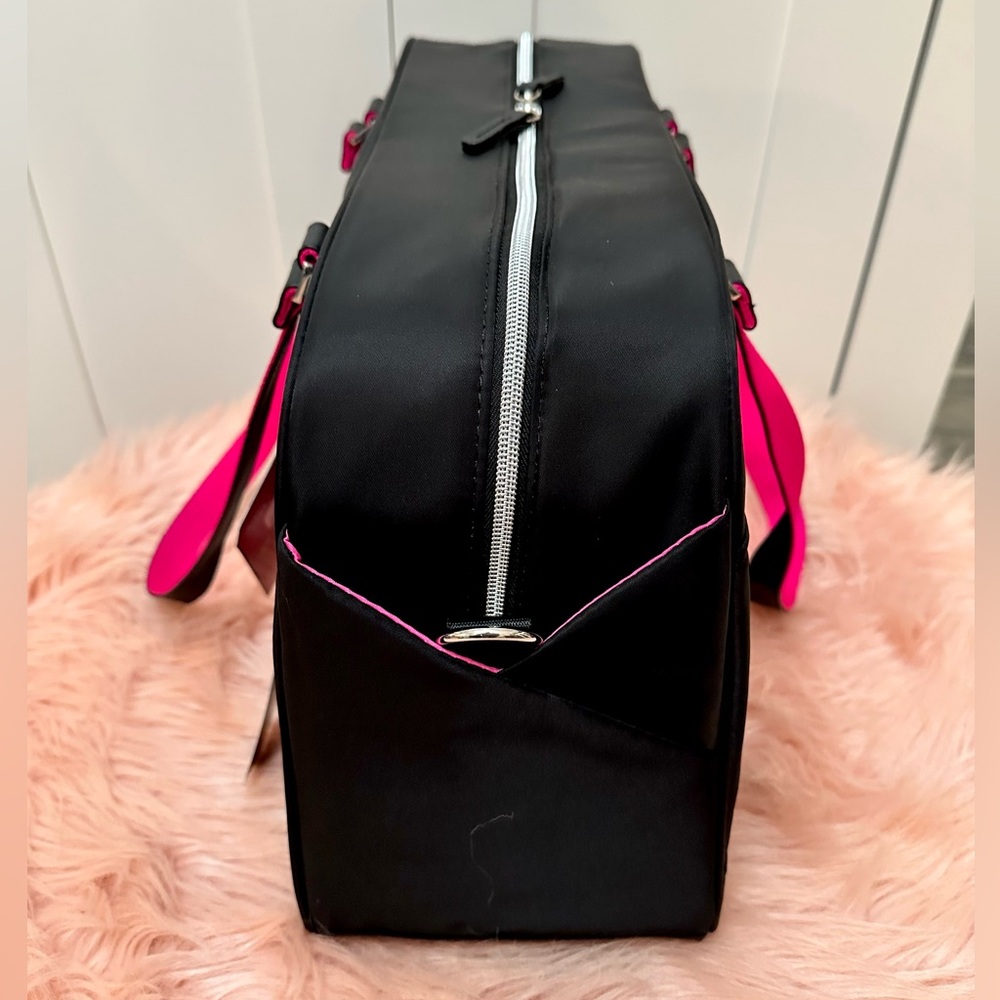SJP Convertible Weekender Travel Carry-On Duffel Bag Black and Pink NEW! FIRM!! - Picture 6 of 16